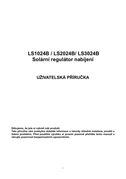 LS1024B / LS2024B/ LS3024B Solární regulátor - Campi
