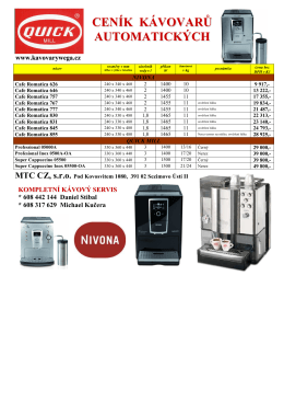 Ceník automatických kávovarů 2015
