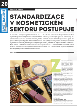 standardizace v kosmetickém sektoru postupuje