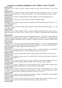 Usnesení ze zasedání zastupitelstva obce Věžnice ze dne 17.02.2015