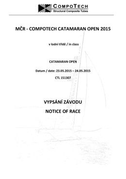 mčr - compotech catamaran open 2015 vypsání závodu notice of race