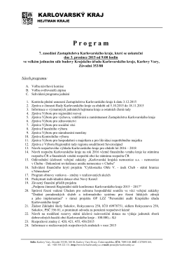 Prohgram jednání zastupitelstva Karlovarského kraje