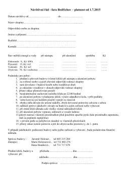 Návštěvní řád - fara Bedřichov – platnost od 1.7.2015