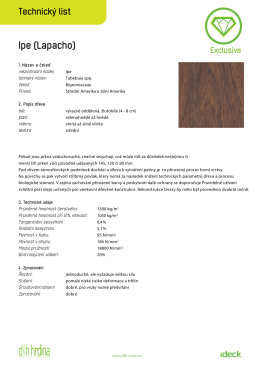 Technický list dřevěné terasy ipe