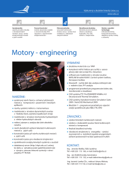 Motory - engineering - Výzkumný a zkušební letecký ústav