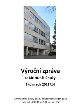 Výroční zpráva - Gymnázium Český Těšín