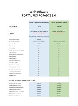 ceník software PORTÁL PRO PORADCE 3.0