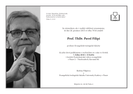 Prof. ThDr. Pavel Filipi - Evangelická teologická fakulta