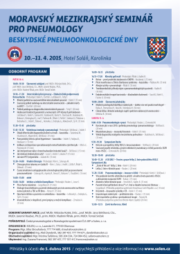 moravský mezikrajský seminář pro pneumology