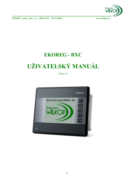 Uživatelský manuál EKOREG-BXC - verze 2