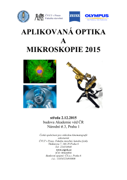 aplikovaná optika a mikroskopie 2015