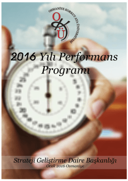 OKÜ 2016 Yılı Performans Programı