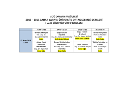 Üniversite Ortak Seçimlik Dersler 2016-Bahar