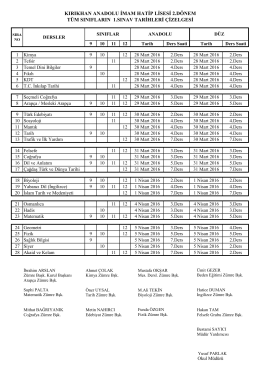2015-2016 eğitim öğretim yılı 2. dönem 1. ortak sınav tarihler