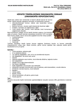 Hipofiz tümörlerinde endoskopik sinüs cerrahisi