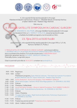 pozvanka_Prague Satellite Symposium In Cardiac Surgery_2015