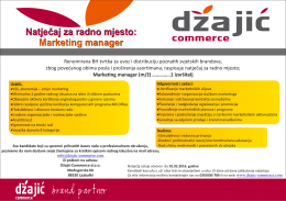 Marketing manager.cdr - Džajić commerce | Ljubuški, BiH