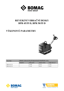 BPR 45/55 D, BPR 50/55 D Výkonové parametry