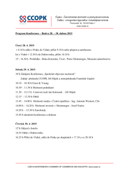 Program Konference – Budva 28. – 30. duben 2015 Úterý 28. 4