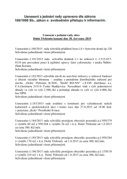 Usnesení z jednání rady obce Dolní Třebonín konané dne 30. 7. 2015