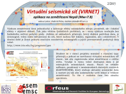 Virtuální seismická síť (VIRNET), aplikace na zemětřesení Nepál