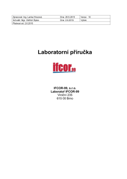 Laboratorní příručka - IFCOR