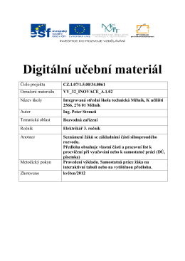 Digitální učební materiál - Integrovaná střední škola technická, Mělník