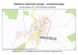 Odstávka elektrické energie - orientační mapa