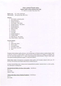 Členská schůze 26. 2. 2015, zápis