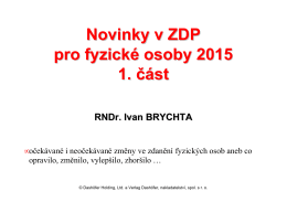 Novinky v ZDP pro fyzické osoby 2015 1. část