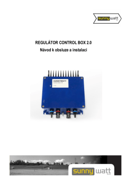 REGULÁTOR CONTROL BOX 2.0 Návod k obsluze a