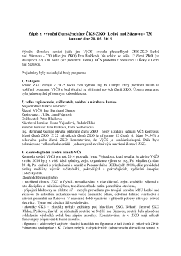 Zápis z výroční členské schůze ČKS-ZKO Ledeč nad Sázavou