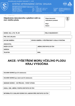 objednávku/žádanku - Státní veterinární ústav Jihlava