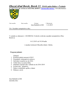 Obecní úřad Borek, Borek 13, 534 01 pošta Holice v Čechách