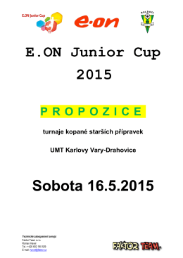 E.ON Junior Cup 2015 Sobota 16.5.2015