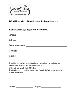 Přihláška do - Motoklubu Boleradice o.s.