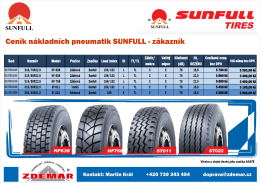 Ceník nákladních pneumatik SUNFULL
