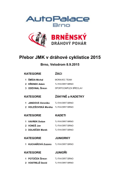Přebor JMK v dráhové cyklistice 2015