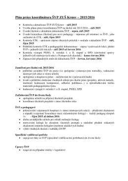 Plán práce koordinátora ŠVP ZUŠ Krnov – 2015/2016