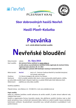 Pozvánka Nevřeňské bloudění - OSH Plzeň