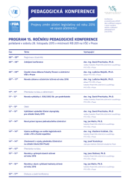 pedagogická konference - Katedra finančního účetnictví a auditingu