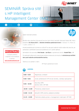 SEMINÁŘ: Správa sítě s HP Intelligent Management Center (IMC)
