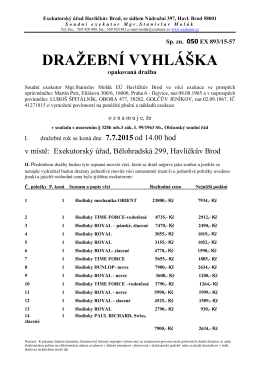DRAŽEBNÍ VYHLÁŠKA - Exekutorský úřad Havlíčkův Brod