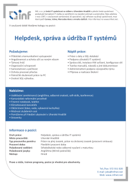 Helpdesk, správa a údržba IT systémů