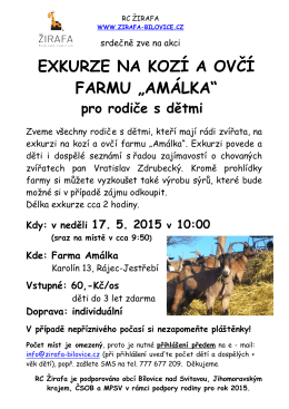 Exkurze na kozí farmu Amálka 17.5.2015