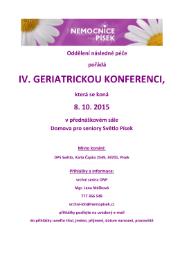 iv. geriatrická konference
