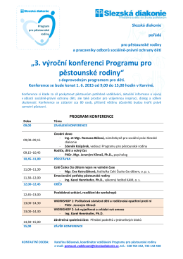 „3. výroční konferenci Programu pro pěstounské