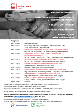 Pozvánka na konferenci - Diecézní charita Brno