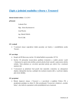 Zápis z jednání osadního výboru v Trocnově
