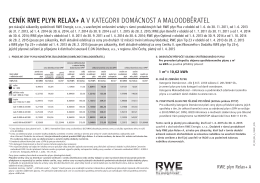 cenÍK RWe plyn RelAX+ A v kategorii Domácnost a malooDběratel